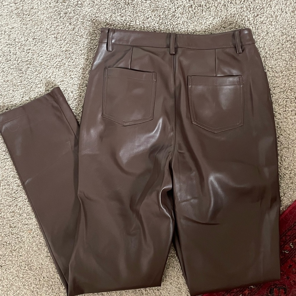Nasty Gal brown faux leather pants